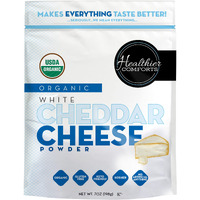 Healthier Comforts Organic White Cheddar Cheese Powder | Gluten Free, Kosher, Keto-Friendly, Non-Gmo, Antibiotic & Hormone Free | Perfect For Popcorn Seasoning, Mac And Cheese, Pasta & Sauces (7 Oz)