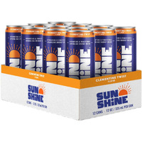 Sunshine Sparkling Energy Drink, Clementine Twist With Daily Essential Vitamins, 360Mg Of Electrolytes, 70Mg Of Natural Caffeine, 12 Fl Oz (Pack Of 12)