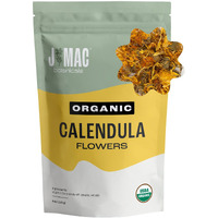 J Mac Botanicals, Organic Calendula Flower (4 Ounce), Whole Dried Flowers And Petals, Loose Leaf Tea, Marigold Flower, Usda Certified Organic. Great For Loose Leaf Teas, Cocktail Bombs, Salve