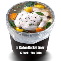 Sanpacino Brine Bag,12 Pack 4Mil 20""X30"",Turkey Brine Bag With 50Lb Wet Load Capacity,Brining Bags For Turkey Food Grade Bpa Free,5 Gallon Bucket Liner Extra Heavy Duty Leak Proof