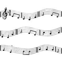 Music Notes Edible Cake Border Strips-3 Strips Yellow