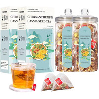 Chrysanthemum Cassia Seed Tea Bags, Chinese Liver Cleanse Detox & Repair Tea With Burdock Root Wolf-Berry Honeysuckle Osmanthus Mixed Herbal Floral Tea Bags