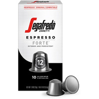 Segafredo Zanetti Forte Espresso Capsules, Extra Dark Roast, Intensity 12, Compatible With Nespresso Original Machines, 10 Count Aluminum Pods
