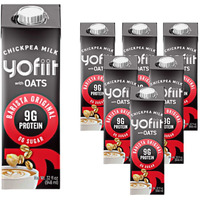 Great Tasting, Frothy, Zero Sugar, Yofiit Barista Blend With Oats Non Dairy Milk Is The High Protein Coffee Vegan Creamer You Want, 9G Protein - Froths Well - Low Carb, High Protein, Shelf Stable Milk (6 Pack)