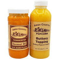 Amish Country Popcorn | Coconut Oil And Buttery Topping Bundle | 15 Oz Coconut Oil And 16 Oz Buttery Popcorn Topping | Old Fashioned, Non-Gmo And Gluten Free