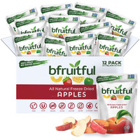 Bfruitful Freeze-Dried Apples, Freeze Dried Fresh Fruit Bites, Gluten Free, Vegan, Dairy Free, Kosher, No Sugar Added, Non Gmo, Healthy Snacks For Kids Or Adults, Single-Serve Snack Packets, 12 Pack
