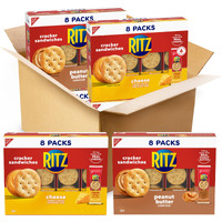 Ritz Peanut Butter Sandwich Cracker Snacks And Cheese Sandwich Crackers, Snack Crackers Variety Pack, 32 Snack Packs (6 Crackers Per Pack)