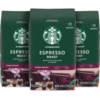 Starbucks Ground Coffee, Dark Roast Coffee, Espresso Roast, 100% Arabica, 3 Bags (18 Oz Each)