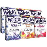 Singles To Go! Welch's Variety Pack - Strawberry Peach, Cherry Pomegranate & Grape Pack Of 6