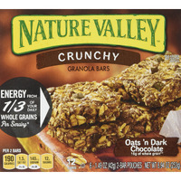 Nature Valley Crunchy Oats'N Dark Chocolate Granola Bars 8.94 Oz (Pack Of 12)
