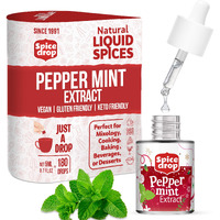 Spice Drop Peppermint Extract - Up To 180 Drops Per Bottle | Tea, Coffee, Cooking, Baking, Dessert | Rich In Quality And Aroma | No Added Color Or Preservative | Vegan (0.17Oz, Pack Of 1)