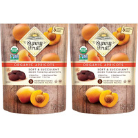 Organic Turkish Dried Apricots - Sunny Fruit (2 Bags) - (5) Portion Packs Per Bag - No Added Sugars, Sulfurs Or Preservatives | Non-Gmo, Vegan & Halal