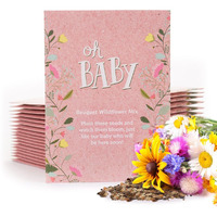 Bentley Seed Co. Oh Baby Flower Seeds Packets - Girl/Boy Baby Shower Favors - Pre-Filled, 25 Wildflower Seed Packs For Favor - Eco-Friendly Gift & Babys Guest Giveaways - Non-Gmo Seeds - Pink Envelop