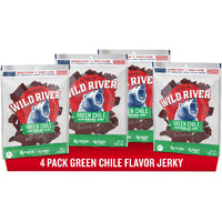 Wild River Green Chile Beef Jerky, Old Fashioned Beef Jerky, Gluten Free, Deliciously Seasoned, Savory Meat Snack For Lunches, Ready To Eat, Made With 100% Beef, 15G Of Protein, 3.5 Ounce (Pack Of 4)