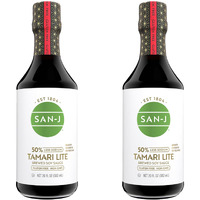 San-J - Gluten Free Tamari Lite Soy Sauce With 50% Less Sodium - Made With 100% Soy - Specially Brewed - 20 Oz. Bottles - 2 Pack