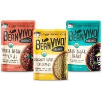 Beanvivo - Variety 3 Pack (10 Oz Each) - Organic Baja Black Beans, Three Bean Vegan Chili, Coconut Curry Chickpeas - Seasoned & Ready To Eat, Plant Protein, Vegan, Gluten Free, Microwaveable, Instant Meals