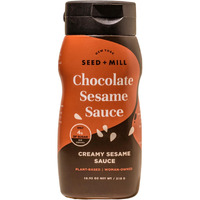 Seed + Mill - Chocolate Sesame Sauce - Chocolate Tahini In A Squeeze Bottle - Vegan, Kosher, Non-Gmo, Paleo, Gluten Free - Great On Fruit, Toast, In Crepes, Desserts, & Hummus - 10.93Oz