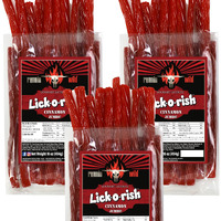 Cinnamon Licorice Twists | Lick-O-Rish, 3 Pounds Total (Set Of 3 Bags, 1 Pound Each)