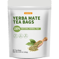 Yerba Mate Tea Bags With 80 Count - Supports Cardiovascular & Digestive Systems, Keep Youth.