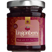 Gourmanity Lingonberry Jam, Balanced Tart And Sweet Flavour, Great On Croissants, Scones Or Over Ice Cream, All Natural, Non-Gmo, Product Of Belgium, 6.35Oz