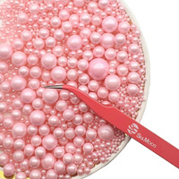 Se Si&Moos Pink Edible Pearls For Cake Decorating Pink Sugar Pearls Pink Pearl Sprinkles For Cake Decorating Pink Sprinkles Pink Edible Cake Decorations 3.5 Oz With Tweezers