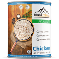 Mountain Essentials All Natural Fully Cooked Chicken 28 Oz Recipe Ready Canned Meat No Water Added | No Carbs | No Preservatives Daily Food Perfect For Camping Or Home Meals Emergency Food Pack Of 1