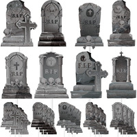 Whaline 24Pcs Halloween Cupcake Toppers 8 Designs Tombstone Graveyard Cake Toppers Scary Cupcake Decoration Table Centerpiece Sticks Appetizer Picks For Party Supplies