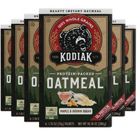 Kodiak Cakes Instant Protein Oatmeal Packets, Maple & Brown Sugar, 6 Packets - 1.76 Ounce (Pack Of 6)