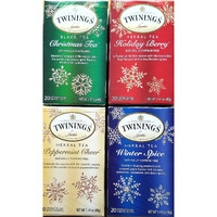 Twinings Of London Holiday Variety Tea Bag Pack, Peppermint Cheer, Holiday Berry, Christmas Tea, Winter Spice, 20 Count (Pack Of 4)