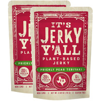 It's Jerky Y'All Vegan Jerky Teriyaki - Beyond Tender And Tasty Meatless Vegan Snacks - High Protein, Low Carb, Non-Gmo, Gluten-Free, Vegetarian, Whole30 (2-Pack)