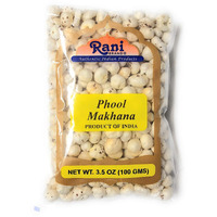 Rani Jumbo Phool Makhana (Fox Nut/Popped Lotus Seed) Plain Raw Uncooked 3.5Oz (100G) ~ All Natural | Vegan | No Colors | Gluten Friendly | Non-Gmo | Indian Origin