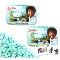 Bob Ross Happy Little Tree Mints Tin Candy (2 Pack) Peppermint Flavor Gift Stuffer With 2 Gosutoys Stickers