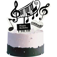 (5 Pieces) Music Birthday Cake Decoration, Music Cake Topper Decoration, Music Birthday Decoration Supplie