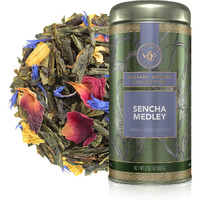 Teabloom Organic Green Tea, Sencha Medley Loose Leaf Tea, Fresh And Floral, Purest Quality Green Tea Leaves, Hand-Picked Ingredients, Fresh Whole Leaf Blend In Reusable Gift Canister, 2.82Oz/80 G Canister Makes 35-50 Cups