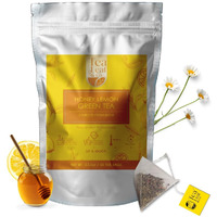 Honey Lemon Green Tea Bags (50 Count), Green Tea With Chamomile, Lemon & Honey Extract, Caffeinated, Real And Natural Green Tea, Blended With Fresh Herbs And Spices, Gluten Free