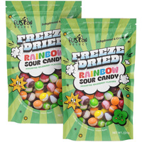 Fusion Select 240G Rainbow Bean Candy - Assorted Freeze Dried Candy Pack With Sour Flavors - Dehydrated, Crunchy, Colorful Treats & Snacks For Kids & Adults - Packed In A Resealable Pouch