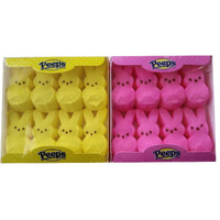 Marshmallow Peeps Pink And Yellow Easter Bunnies 8 Ct (Pack Of 2)