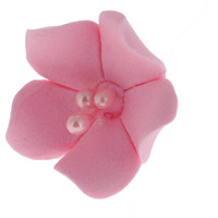 Global Sugar Art Blossom Sugar Cake Flowers With Pearl Stamens, Pink Unwired, 24 Count By Chef Alan Tetreault