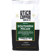Utica Coffee Roasting Co. Decaf Southern Pecan | Specialty Flavored Medium Roast Ground Coffee | 16 Oz Reclosable Bag