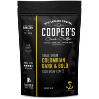 Colombian Dark Roast, Single Origin, Gourmet Organic Cold Brew Coffee Beans, Smooth Taste Of Cocoa With Light Fruited Flavors, Cold Brew Coffee Grounds, 1 Lb Coffee Bag