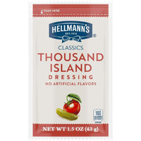 Hellmann's Classics Thousand Island Salad Dressing Portion Control Sachets Gluten Free, No Artificial Flavors, Added Msg Or High Fructose Corn Syrup, Colors From Natural Sources, 1.5 Oz, Pack Of 102