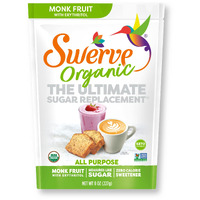 Swerve Organic Monk Fruit All-Purpose Granular Sugar Replacement Sweetener, 8 Ounce Bag