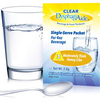 Clear Dysphagiaide - A Dysphagia Thickener - Instant Beverage And Food Thickener, Box Of 20 Single Serve Packets Level 3 Thickener Sachets - Moderately Thick (Honey-Like Thickness)