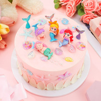 24 Pcs Mermaid Tail Cake Topper Star Conch Cake Cupcake Toppers Sea Creatures Beach Cake Decorations Pastel Under The Sea Cake Decorations For Birthday Baby Shower Wedding Party Cake Decor (Cute)