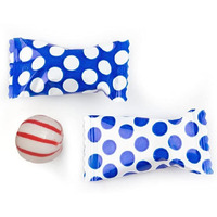 Polka Dot Peppermint 100Ct - Individually Wrapped - Soft & Savory (Blue)