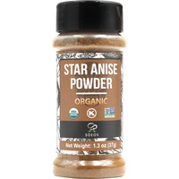 Soeos Organic Chinese Star Anise Powder 1.3 Oz (37G), Powder Chinese Star Anise, Dried Anise Star Spice, Star Anise Bulk, Anise Star, Non-Gmo Verified, Great For Baking And Tea, Anis Estrella., Brown