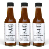 Seed Ranch Umami Reserve Hot Sauce, 3 Pack - Spicy Heat Flavor - Oven Dried Olives, Porcini Mushrooms & Chocolate Habanero - Vegan, Non-Gmo, Gluten-Free - Marinade, Vegetables, Soup & Rice