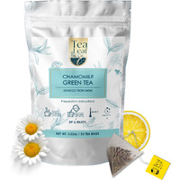 Tea Leaf & Co. Chamomile Green Tea Bags (50 Count), Green Tea With Lemon Extract And Lemongrass, Caffeinated, Real And Natura Green Tea, Blended With Fresh Herbs And Spices, Gluten Free