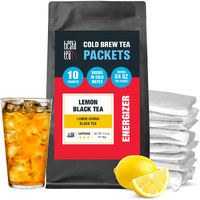 Tiesta Tea - Lemon Black Cold Brew Tea - Lemon Citrus Black Tea - Premium Loose Leaf Tea Blend - High Caffeinated Iced Tea - Cold Brew Tea Packets - Brews 64 Oz Of Pitcher Per Bag (Pack Of 10)