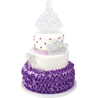 Decopac Quinceanera Cake Topper, Glitter Cake Topper, Silver Cake Decoration, 3 Piece Set